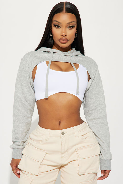 Cut out top hoodie fashion nova