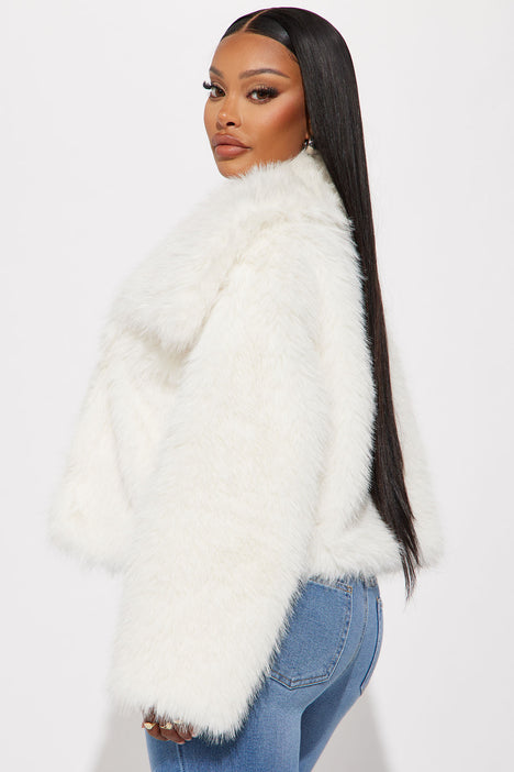 Already Chose Faux Fur Jacket Cream Fashion Nova Jackets