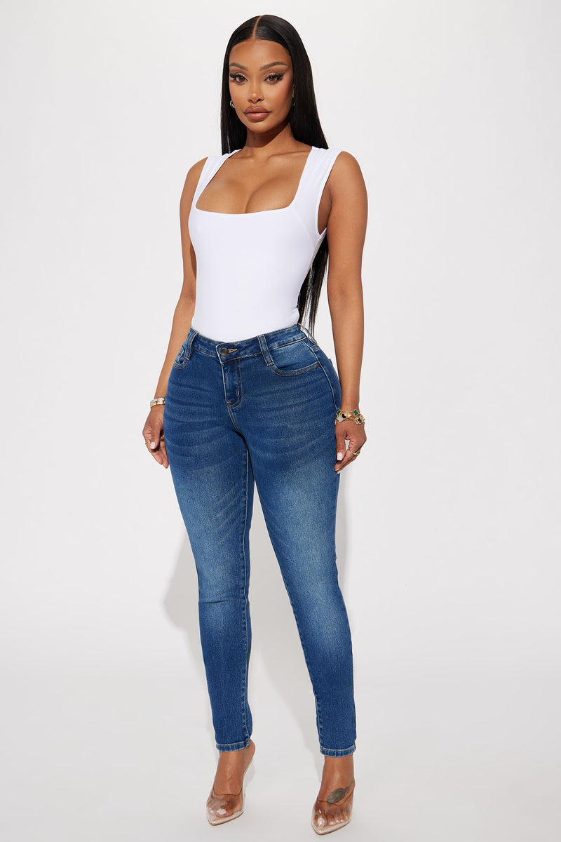 Jet Lagged Mid Rise Stretch Skinny Jeans - Dark Wash | Fashion Nova ...