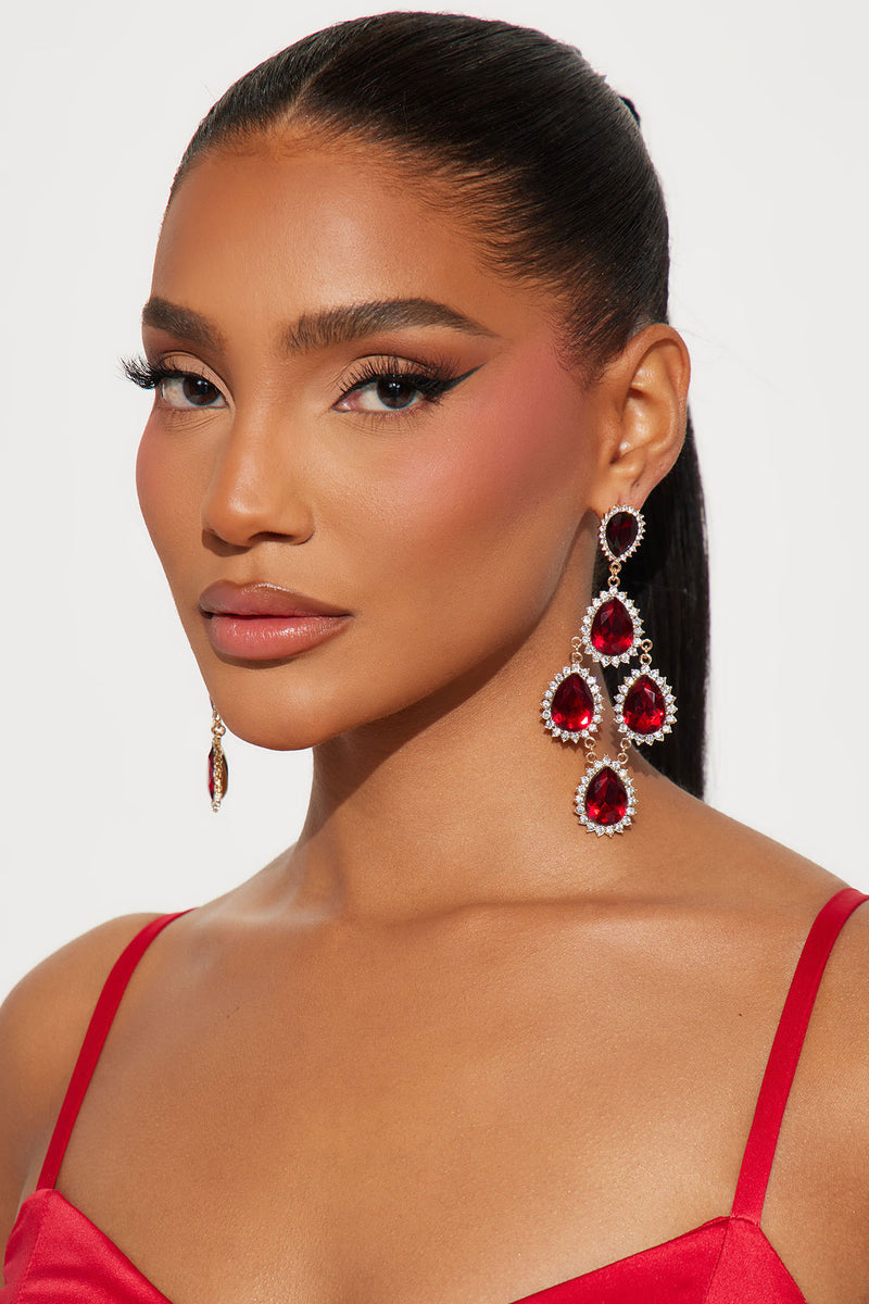 Red carpet debut earrings red fashion nova jewelry fashion nova