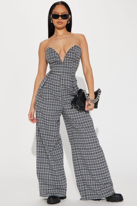 Fashion nova plaid jumpsuit 2025