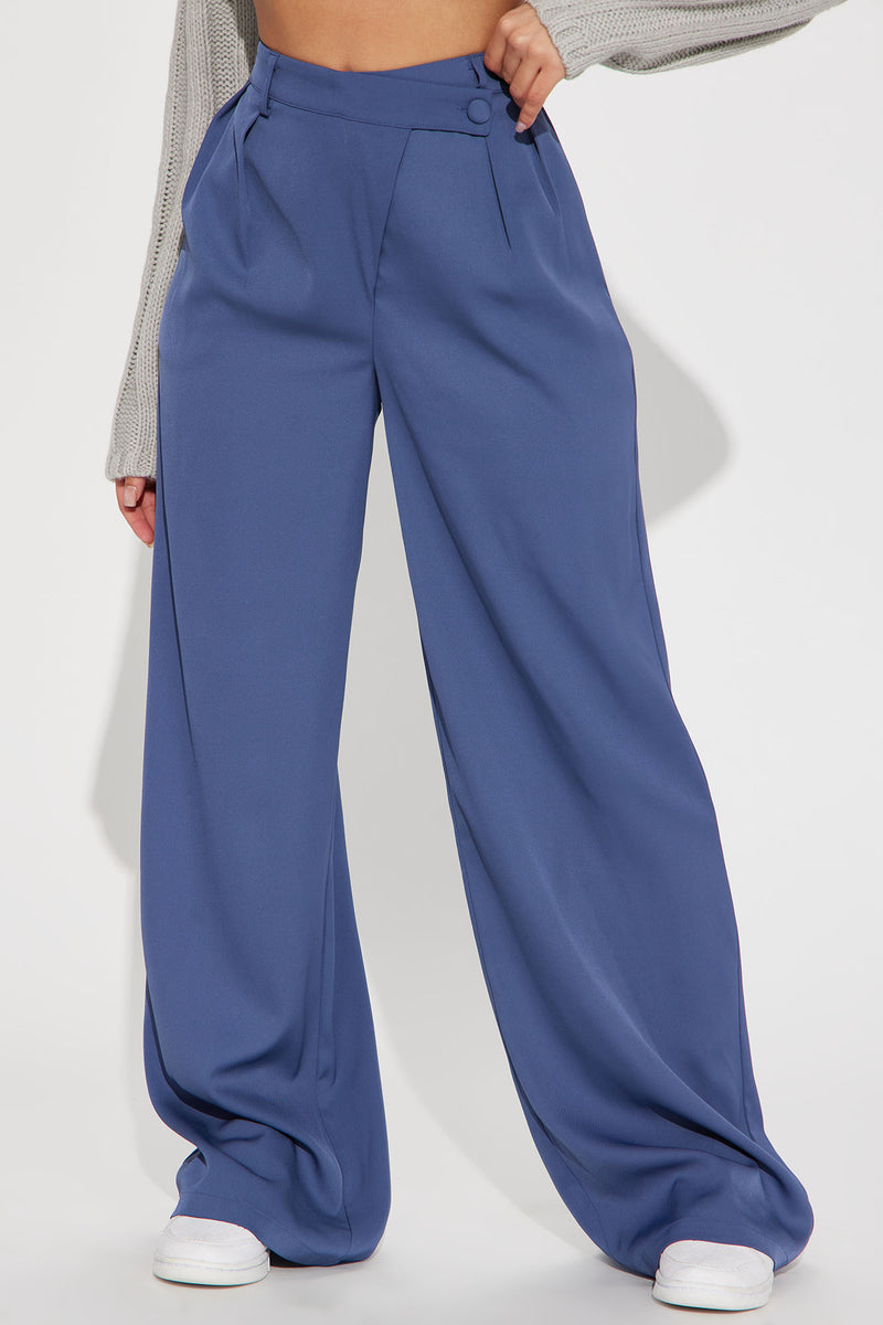Annalise Asymmetrical Trouser - Slate Blue | Fashion Nova, Pants ...