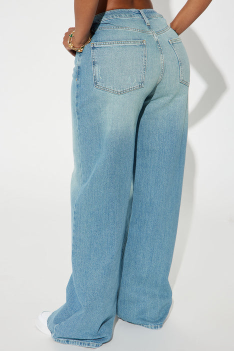 Remi Ripped Stretch Baggy Jeans - Vintage Wash, Fashion Nova, Jeans
