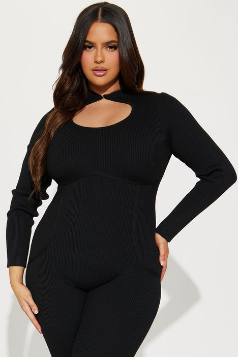 Before I Go Sweater Jumpsuit Black Fashion Nova Jumpsuits