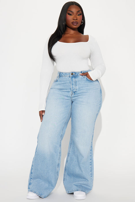 Size 14 wide leg jeans sales