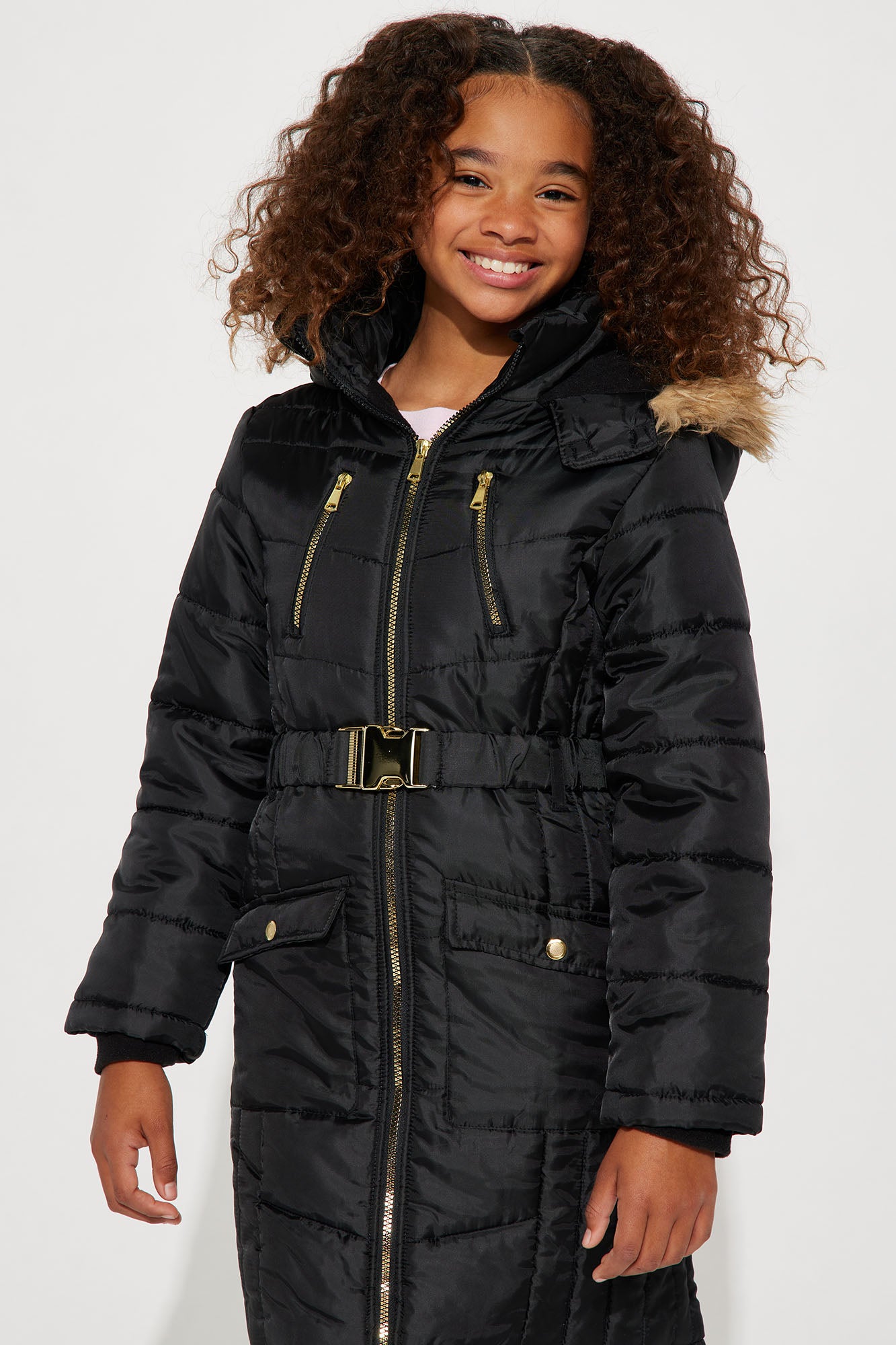 Hooded mini puffer coat cheap