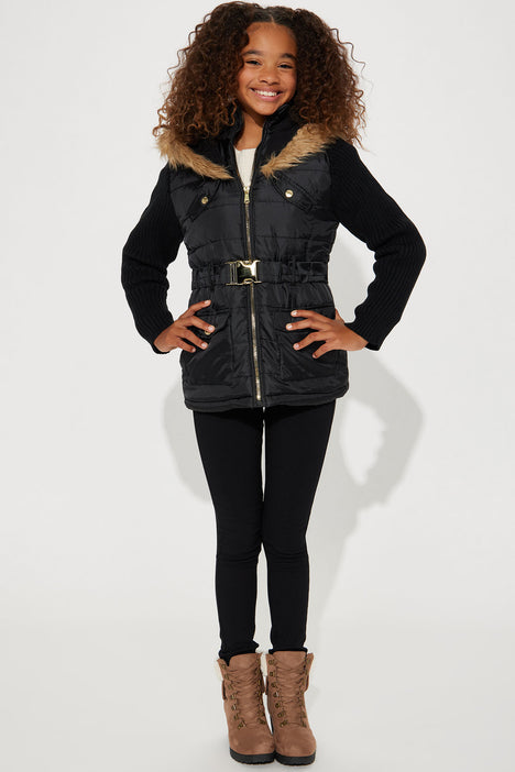 Mini Get With It Sweater Sleeve Jacket Black Fashion Nova