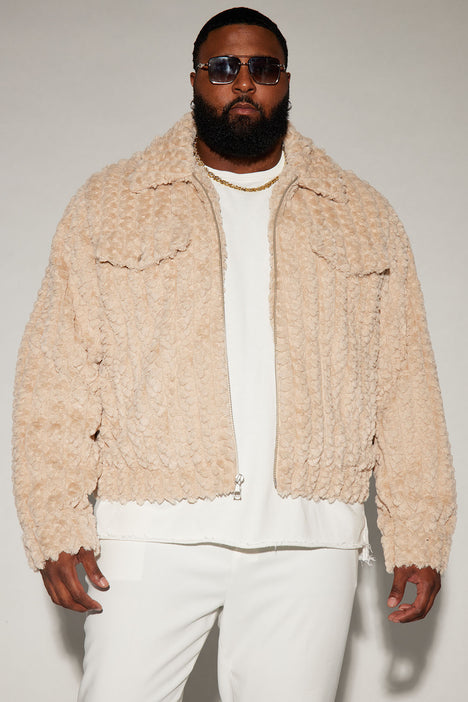 Faux fur cheap zip jacket