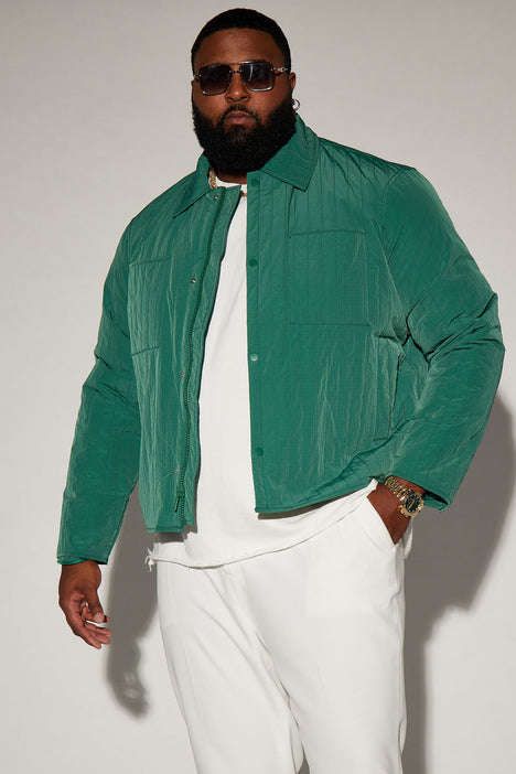 Green nylon jacket top