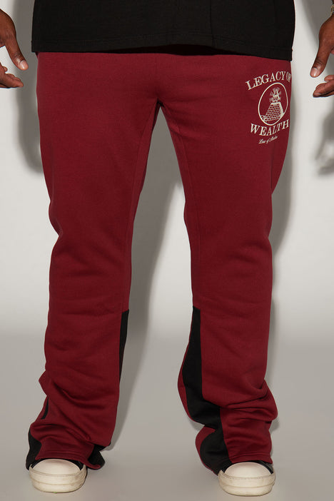 Burgundy sweatpants mens sale