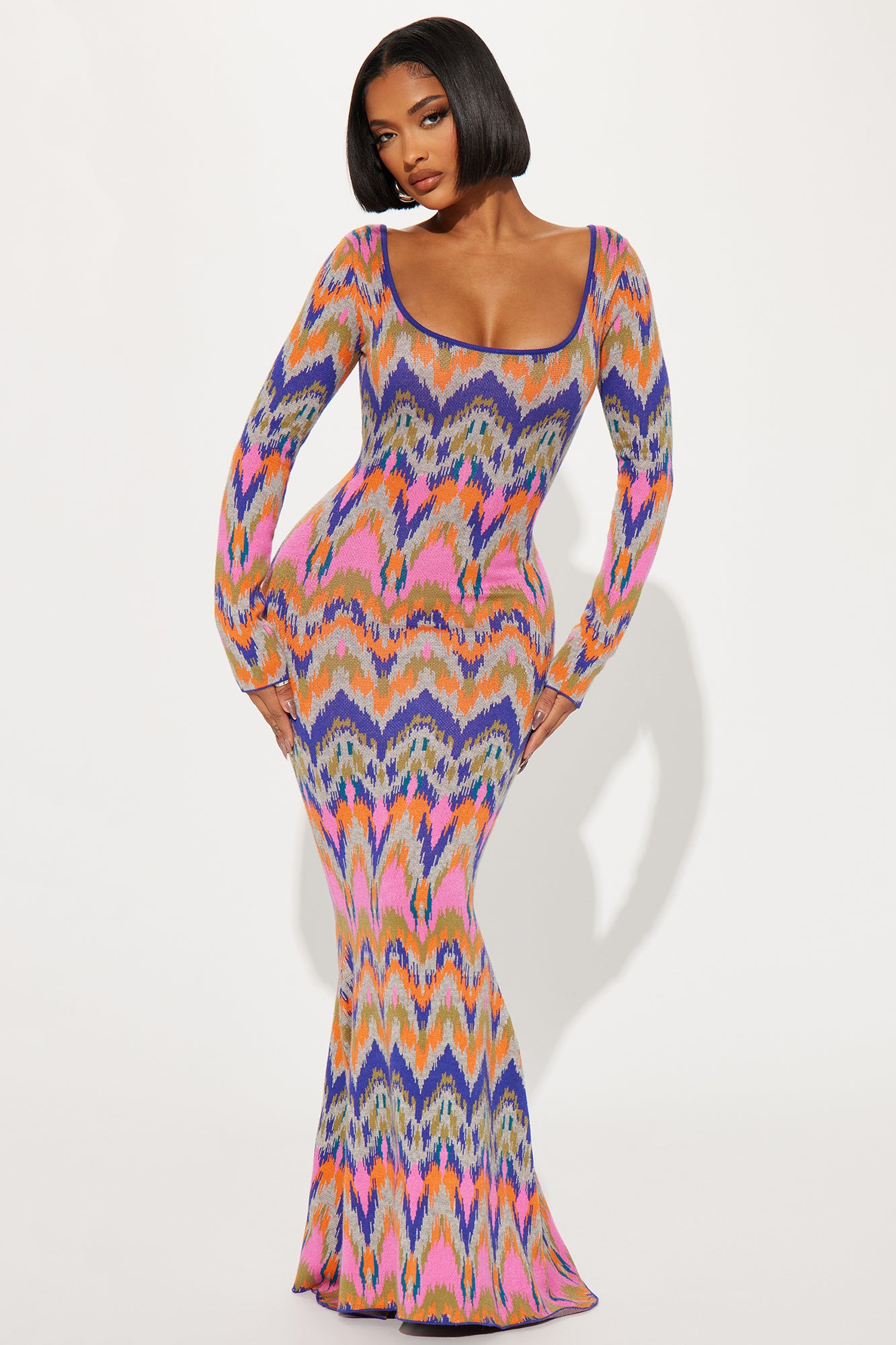 Trista Sweater Maxi Dress Multi Color Fashion Nova Dresses