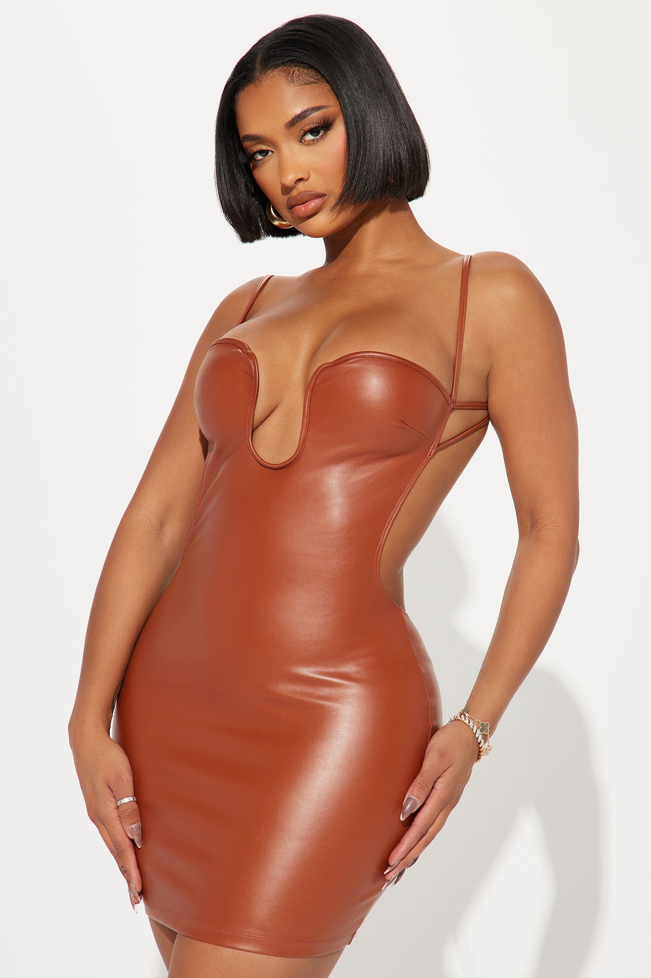 Leather micro dress clearance
