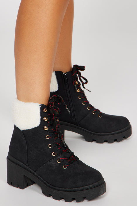 On Auto Pilot Heeled Booties Black Fashion Nova Shoes