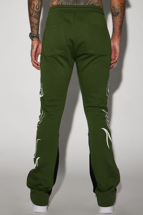 Eternal Flame Flared Sweatpants Olive Fashion Nova Mens
