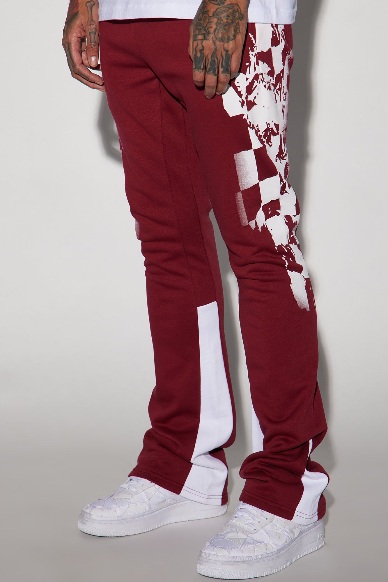 Finish Line Flared Sweatpants Burgundy Fashion Nova Mens