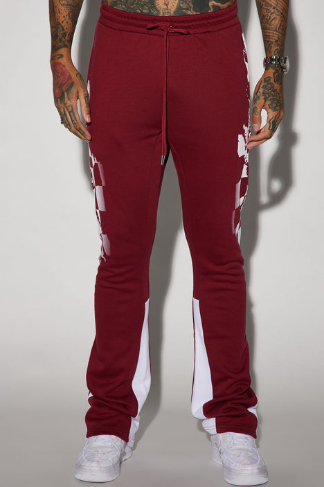 Finish Line Flared Sweatpants Burgundy Fashion Nova Mens