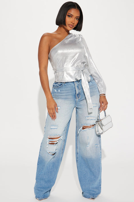 silver blouses for women