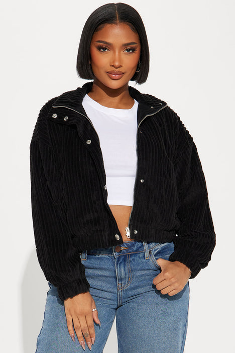 Cropped black hotsell corduroy jacket