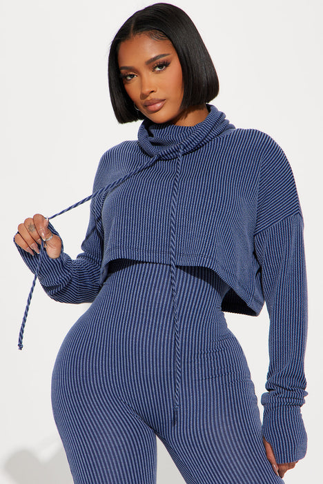 Thinking It Over 2 Piece Jumpsuit Set Navy Fashion Nova