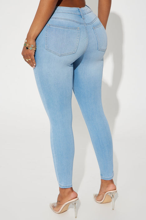 Leading You On Stretch Skinny Jeans Light Wash Fashion Nova