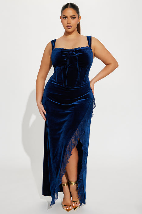 Sydney Velvet Maxi Dress Navy Fashion Nova Dresses Fashion Nova