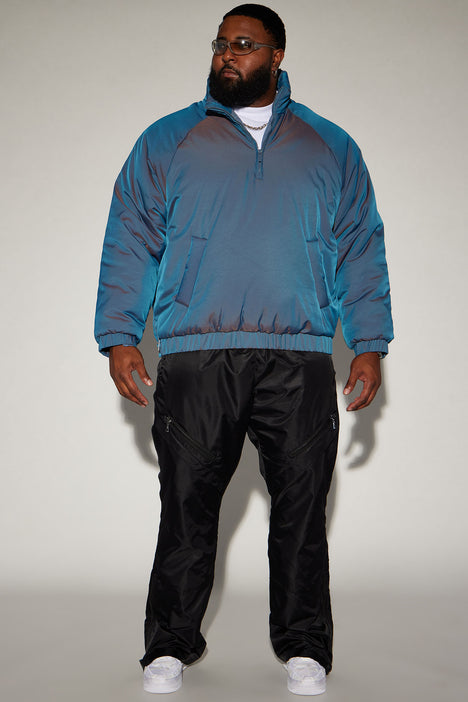 Iridescent puffer jacket mens sale
