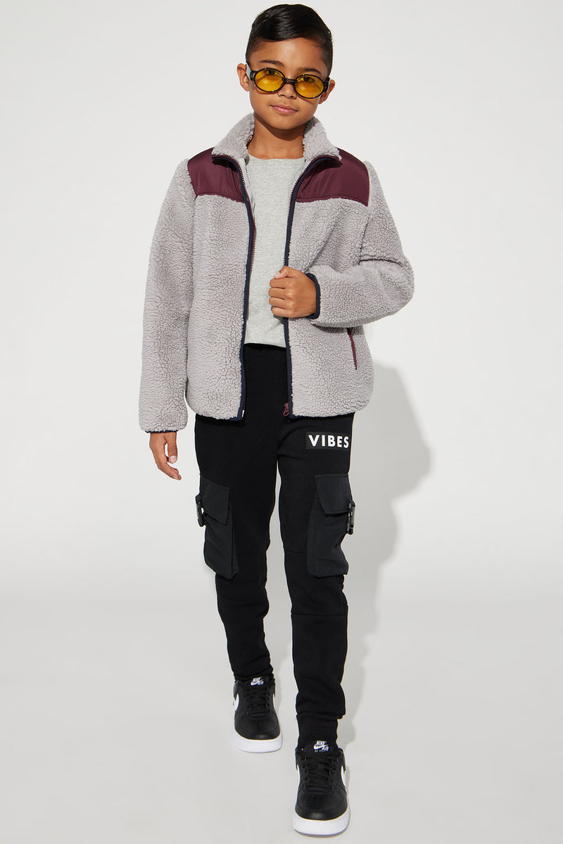 Mini Big Kid Feelin' The Vibes Fleece Cargo Jogger - Black | Fashion ...