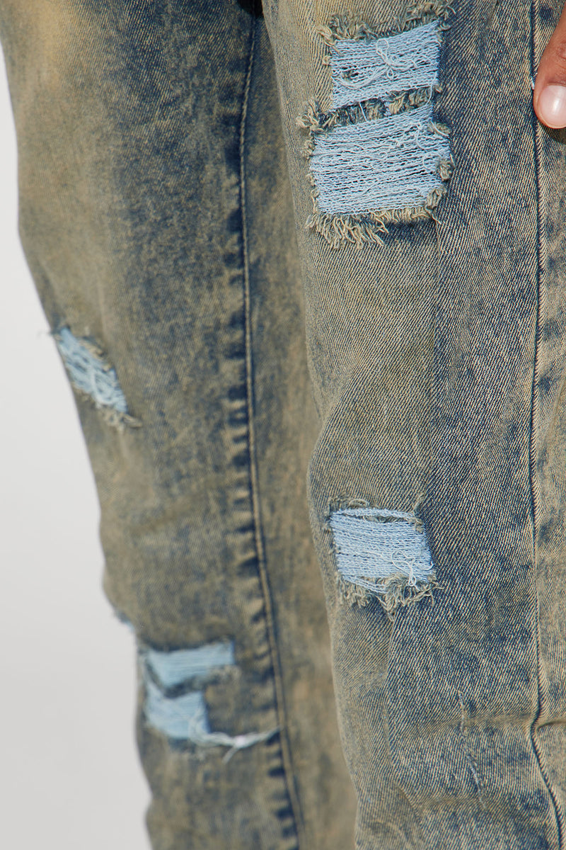 Mini 5 Patches Denim Distressed Skinny Jean - Vintage Blue Wash ...
