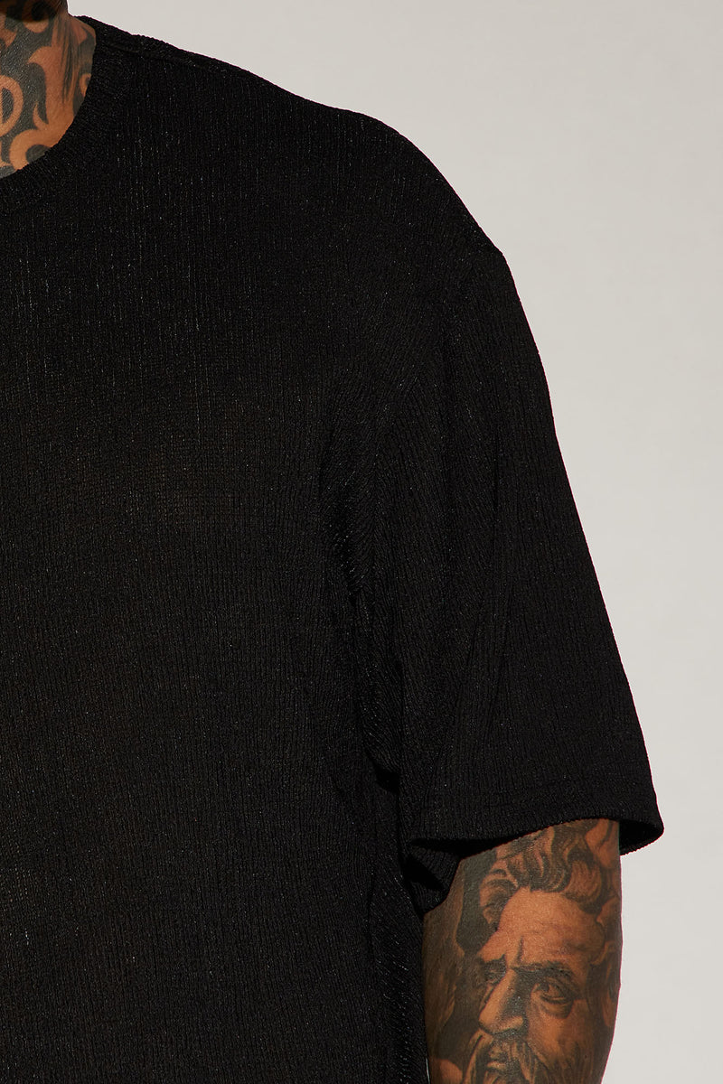 Randalls Plisse Boxy Short Sleeve Tee - Black | Fashion Nova, Mens Tees ...