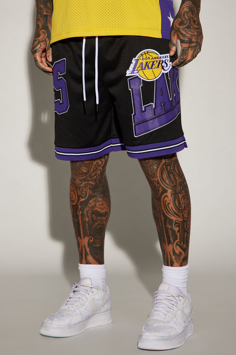 Lakers Step Back Mesh Shorts - Black | Fashion Nova, Mens Shorts ...