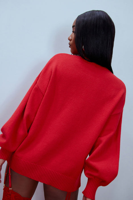 Merry Everything Sweater Red combo Fashion Nova Sweaters