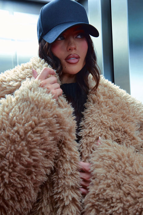 Wine faux fur coat store