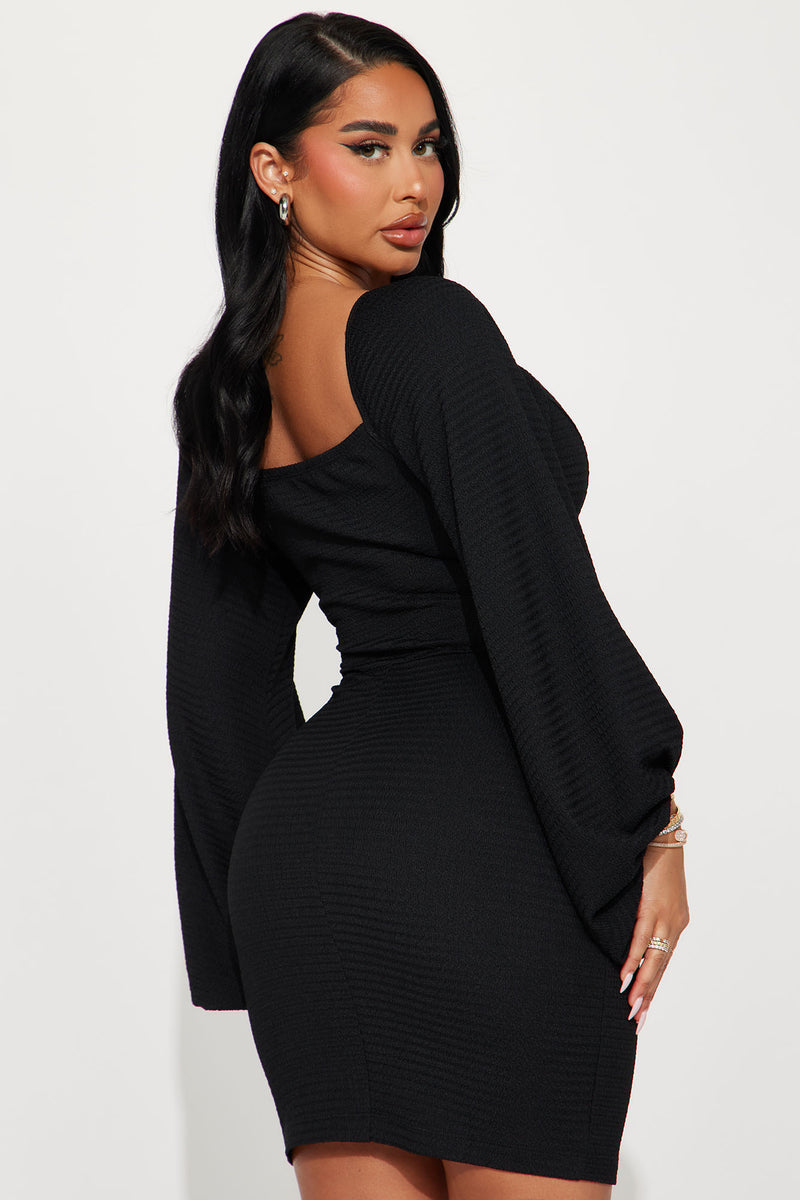 Amber Textured Mini Dress - Black | Fashion Nova, Dresses | Fashion Nova