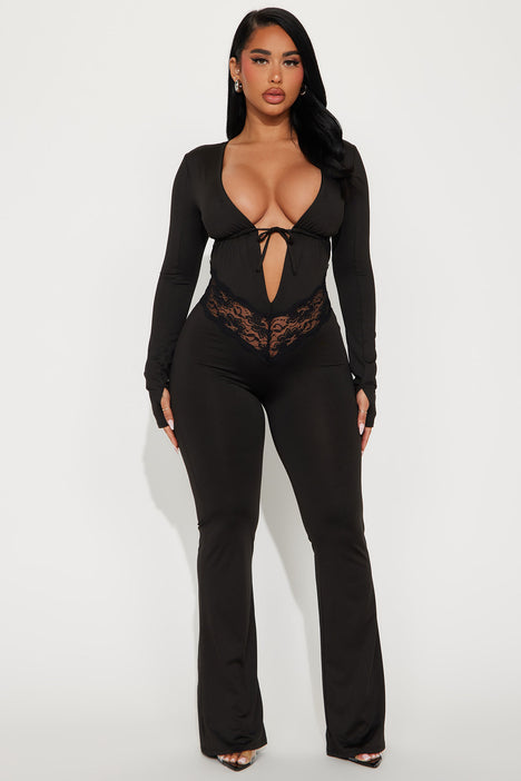Midnight Rendezvous Jumpsuit Black Fashion Nova Jumpsuits