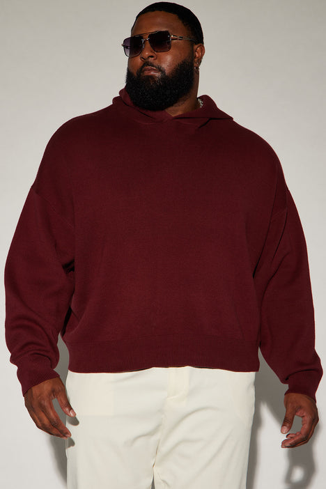 Maroon sweater hoodie clearance