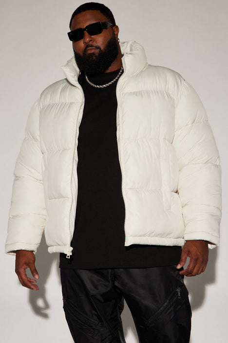 White oversized puffer sales jacket