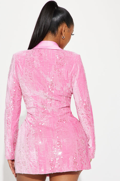 Fashion nova best sale pink blazer dress