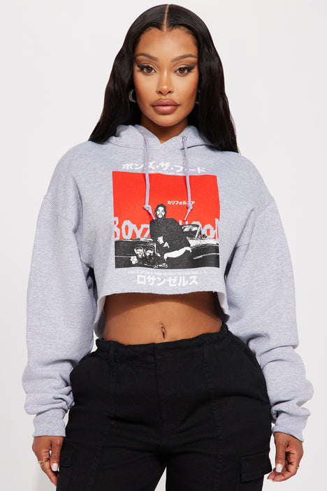 Crop top with discount hood
