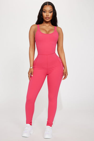 Neon pink romper jumpsuit clearance