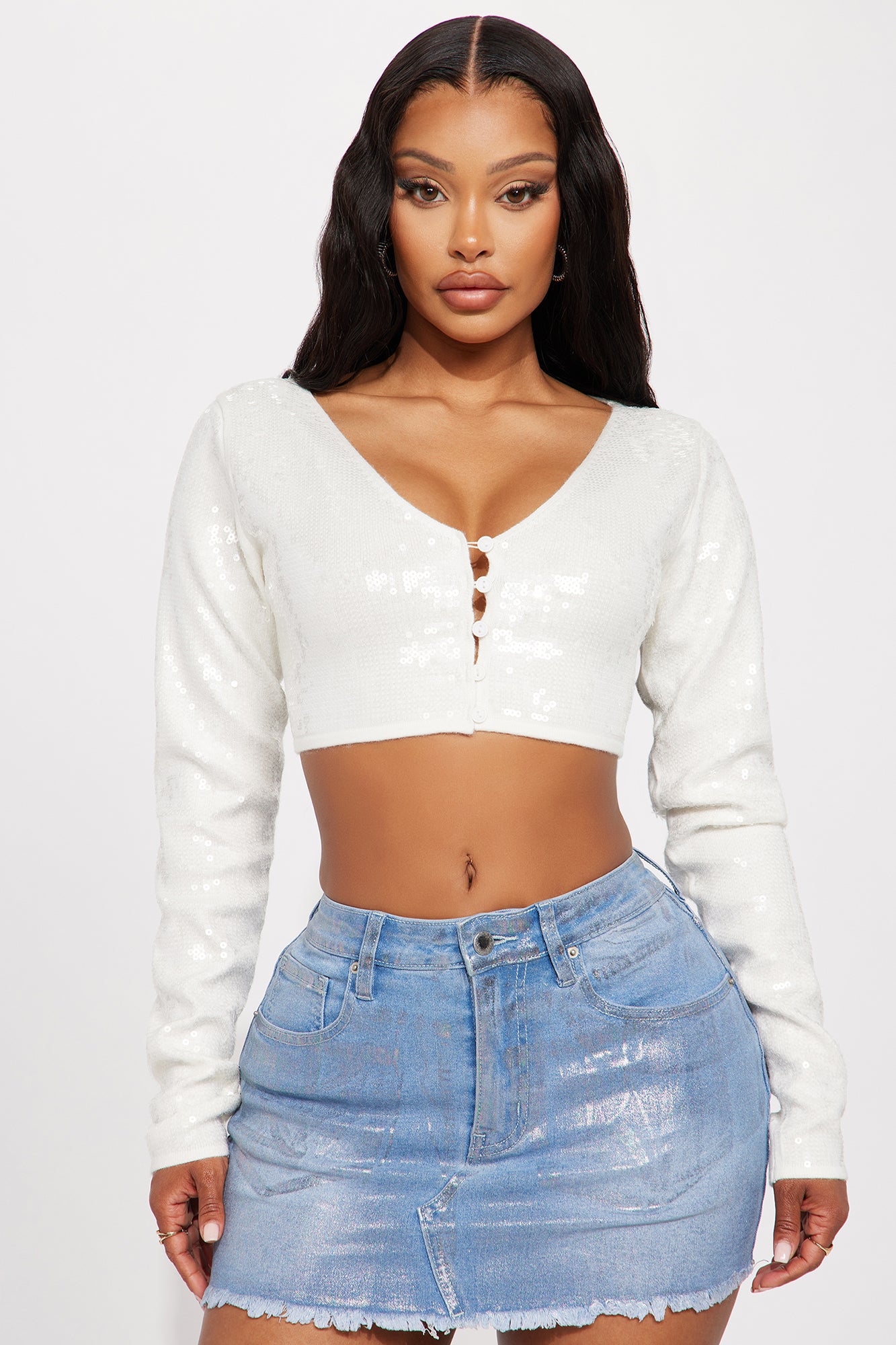 White sparkly deals cardigan