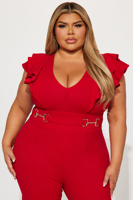 Class And Sass Jumpsuit Red