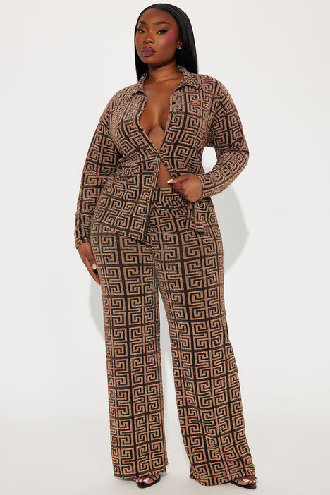 Glitter pants suit sales