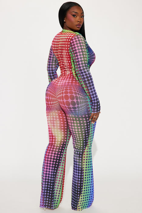 Fashion nova rainbow jumpsuit sales