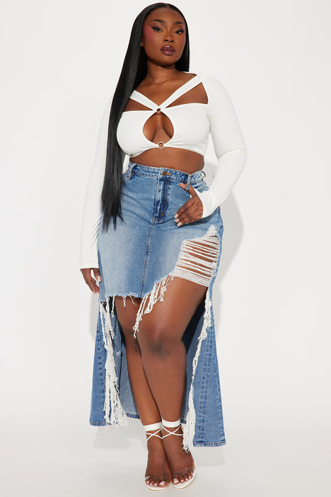 Fashion nova plus size jean skirts new arrivals