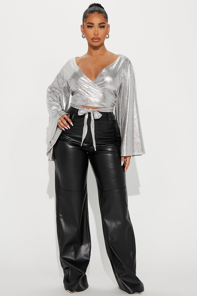 Disco Diva Metallic Blouse Top - Silver | Fashion Nova, Shirts ...