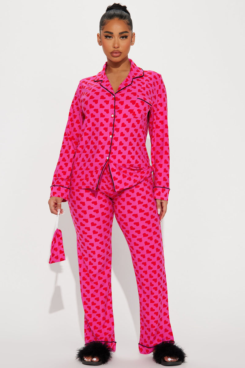 Sleeping In 3 Piece PJ Pant Set - Pink/Pink | Fashion Nova, Lingerie ...