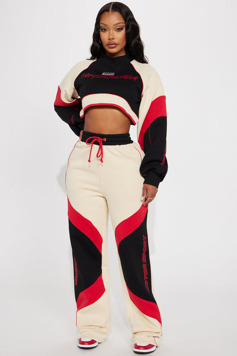 Cream cropped sweatshirt sales