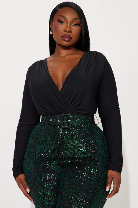 Shine For You Sequin Jumpsuit Hunter Fashion Nova Jumpsuits