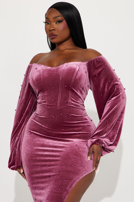 Plus size clearance velvet midi dress