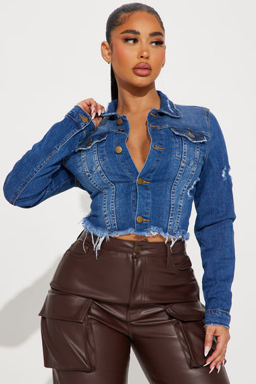 Fashion nova long denim hotsell jacket